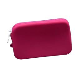 Oshhni Geldbörse mit Silikoneinsatz für Strandtasche, stylischer Kreditkartenhalter mit Reißverschluss, Rose Rot von Oshhni