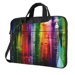 Oudrspo Rainbow City Bedruckte Laptop-Umhängetasche für Damen und Herren, Arbeits- und Computertasche für Business und Büro von Oudrspo