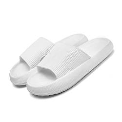Cozislides Original Damen Herren Kinder Pillow Slippers Slides Hausschuhe Unisex Sandalen rutschfest Badeschuhe Schlappen Home Pantoffeln BZ500101Weiß EU 44/45 von Ouoruee