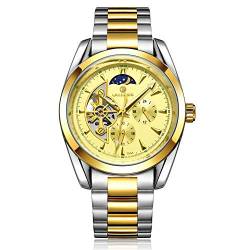 Ourui Armbanduhren,Tourbillon Luminous Automatic Mechanical Watch Herren Businessuhr, Gold Face von Ourui