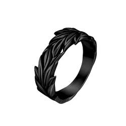 Ouruiba Ring Kokosblatt Vintage Ehering Schmuck Herren Damen, Rostfreier Edelstahl von Ouruiba