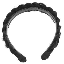 Outanaya geflochtenes Stirnband Damen Perücken Stirnband aus Synthetikgeflecht Haarschleifenhalter Mädchen haarband hair- haarschmuck versorgung frauen kopfschmuck chemische Faser Black von Outanaya