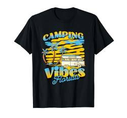 Camping Vibes Florida Retro-Wohnmobil, tropischer Strandurlaub T-Shirt von Outdoor Camping Vacation Shirts for Men Women Kids