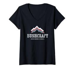 Damen Bushcraft Skills Überleben im Freien, Leben in der Natur, Camping T-Shirt mit V-Ausschnitt von Outdoor Living Bushcraft Survival Nature Lover