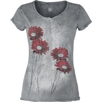 Outer Vision T-Shirt - Gerbera Magic Day - S bis 4XL - für Damen - Größe 4XL - grau von Outer Vision