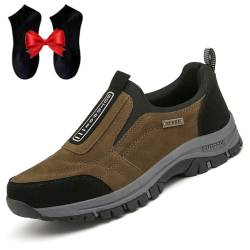 Hatme Orthopädische Wanderschuhe, Hatme Schuhe, Orthopädische Schuhe Herren, Breathable Casual Non Slip Shoes with Socke (Braunschwarz, Erwachsene, 42, Numerisch, EU Schuhgrößensystem, M) von Oveallgo