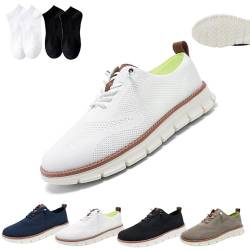 Oveallgo Wearbreeze Schuhe für Herren, ultrabequeme Urban-Schuhe, orthopädische Tennisschuhe, Wearbreeze Bootsschuhe zum Hineinschlüpfen (Weiß, Erwachsene, 48, Numerisch, EU Schuhgrößensystem, Breit) von Oveallgo