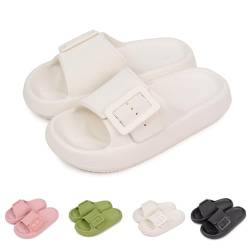 Sandalen Cloud Schnallen, Cozy Slides Unisex Schnalle Weiche Sommer Strand Schuhe Sandalen (white, Erwachsene, 37, Numerisch (von/bis), EU Schuhgrößensystem, 38, Breit) von Oveallgo