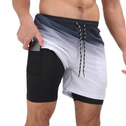 Owntop Herren Badehose, Schnelltrocknend Strandhose mit Elastischer Taille und Reißverschlusstaschen für Surfen und Schwimmen, M von Owntop