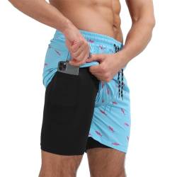 Owntop Herren Badehose, Schnelltrocknend Strandhose mit Elastischer Taille und Reißverschlusstaschen für Surfen und Schwimmen, M von Owntop