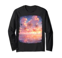 Ozean Sonnenuntergang Tropische Palmen Strand und Ozean Langarmshirt von Ozean Sonnenuntergang Geschenk Tropischer Strand