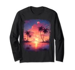 Ozean Sonnenuntergang Tropische Palmen Strand und Ozean Langarmshirt von Ozean Sonnenuntergang Geschenk Tropischer Strand