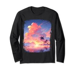 Ozean Sonnenuntergang Tropische Palmen Strand und Ozean Langarmshirt von Ozean Sonnenuntergang Geschenk Tropischer Strand