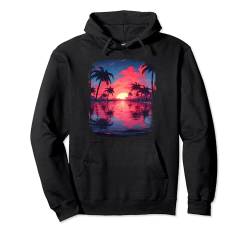 Ozean Sonnenuntergang Tropische Palmen Strand und Ozean Pullover Hoodie von Ozean Sonnenuntergang Geschenk Tropischer Strand