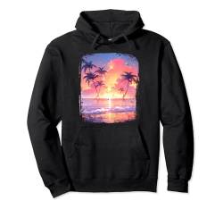 Ozean Sonnenuntergang Tropische Palmen Strand und Ozean Pullover Hoodie von Ozean Sonnenuntergang Geschenk Tropischer Strand