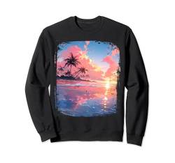 Ozean Sonnenuntergang Tropische Palmen Strand und Ozean Sweatshirt von Ozean Sonnenuntergang Geschenk Tropischer Strand