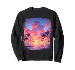 Ozean Sonnenuntergang Tropische Palmen Strand und Ozean Sweatshirt von Ozean Sonnenuntergang Geschenk Tropischer Strand