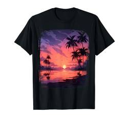 Ozean Sonnenuntergang Tropische Palmen Strand und Ozean T-Shirt von Ozean Sonnenuntergang Geschenk Tropischer Strand