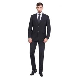 P&L Herren Premium Slim Fit 2-teiliges Business Hochzeit Abschlussball Anzug Jacke Blazer Tux & Flat Pants Set, anthrazit, 52 von P&L