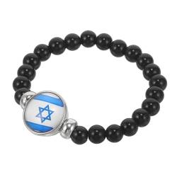 PACKOVE israelisches Armband perlen set armbänder armband mit perlen elastisches Perlenarmband Armreif mit israelischer Flagge Damenarmband Armband Perlen wild Schmuck Palästina Glas von PACKOVE