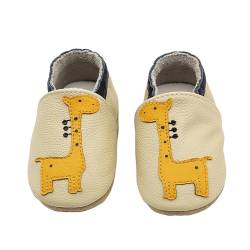 PAIDAXING Krabbelschuhe Baby Lauflernschuhe Mädchen Jungen Hausschuhe Krabbelschuhe Babyschuhe Weicher Leder mit Wildledersohlen Lederschuhe Kleinkind 0-9 Monate von PAIDAXING