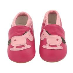 PAIDAXING WeichesLeder Lauflernschuhe Krabbelschuhe Babyschuhe Krabbelschuhe Mädchen Jungen Baby Schuhe Weicher Leder mit Wildledersohlen Lederschuhe Kleinkind 0-24 Monate von PAIDAXING