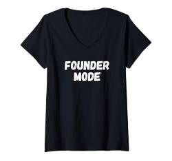 Damen Gründermodus für Bauarbeiter, Coder, Entwicklerunternehmer T-Shirt mit V-Ausschnitt von PALI SPA