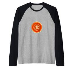 Om Omkar Aum Symbol Orange Sonne Spirituelle Yoga Meditation Raglan von PALI SPA