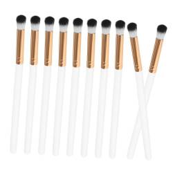 PAMINGONO 10St Make-up Pinsel pro brush kosmetikpinsel eyeshadow brush make up zubehör makeup brushes set Make-up-Pinsel für Frauen Auge für Make-up Augen-Make-up-Pinsel Holzgriff Weiß von PAMINGONO