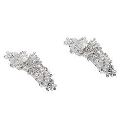 PAMINGONO 2St Haarspange mit Strass Blumenhaarspangen für Frauen Strass-Kopfschmuck französischer Clip haar spangen haarclips hairpins frauen kopfschmuck Frauen Haarspange Eisen Silver von PAMINGONO