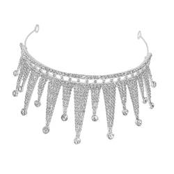 PAMINGONO Krone Haarschmuck Hochzeitskrone für die Braut Brautkrone aus Strass Braut-Tiara krone braut silberne krone Festzugskronen für Frauen Hochzeitskronen für die Braut Zinklegierung von PAMINGONO