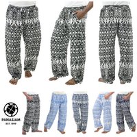 PANASIAM Relaxhose orientalische Relaxhose aus 100% Viskose Unisex Wellnesshose Spa-Hose Haremshose im Ethno Style mit Gummibund Muckhose für Freizeit Festival von PANASIAM