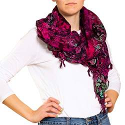 PANASIAM Scarf 190x116 cm, B600 purple leaf, L von PANASIAM