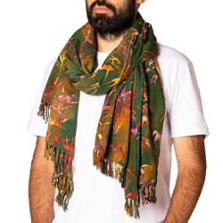 PANASIAM Scarf Batik 190X116cm, B207 jungle green, L von PANASIAM