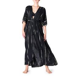 PANASIAM TieDy Kimono, black white, L von PANASIAM