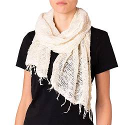 PANASIAM scarf cotton woven, white, 165x50cm von PANASIAM