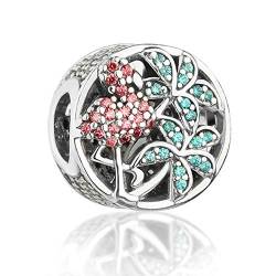 PANDOCCI 2017 Sommer Kollektion Tropical Flamingo Charm Perlen Authentic 925 Sterling Silber DIY passt für Pandora Armbänder Schmuck von PANDOCCI