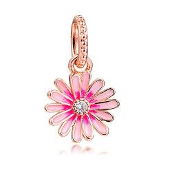 PANDOCCI 2020 Frühling Rose Rose Gänseblümchen Blume Swing Perle 925 Silber DIY Geeignet für Original Pandora Armbänder Charme Mode Schmuck von PANDOCCI