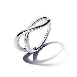 PANDORA Essence Organisch Geformter Unendlichkeitsring aus Sterling Silber, Größe: 58, 193318C00-58 von PANDORA