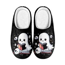 PAQGSREM Hausschuhe für den Innenbereich, Winter, Größe flauschig warm, Cute Ghost 2, 9 UK Men/ 11 UK Women Wide von PAQGSREM