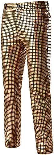 PARKLEES Nightclub-Hose für Herren in Metallic-Gold mit geradem Bein, Goldfarbene Pailletten, 36 von PARKLEES