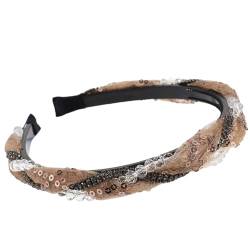 Glitzerndes Strasssteinen Besetztes Haarband Weibliche Französische Spitze Hairhoop Mädchen Elegantes Stirnband Party Haardekorationen von PASHFSA