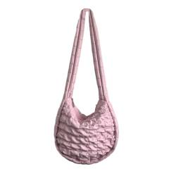PASHFSA Mini-Clutch-Geldbörse, plissiert, Wolkentasche, minimalistisches gerüschtes Design, modische Leder-Handtaschen, Damen-Hobo-Tasche, violett von PASHFSA