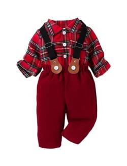 PATPAT Baby Anzug Jungen Bekleidungssets Kleidung, Anzugweste Hemd mit Fliege für Festlich Hochzeit Taufe Geburtstag Bekleidung Set, Langarm und Hosen, 3-24 Monate Kinder Gentleman Outfit von PATPAT