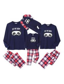 PATPAT Familien Outfit Pyjama Set, Schlafanzug Mutter Tochter Outfit, Mommy and Me Outfits, Family Outfit, Family Matching Outfits, Haustier-Kopftuch, Rot, DamenL von PATPAT