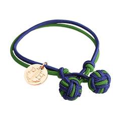 PAUL HEWITT Damen Knotenarmband Knot - Armband Frauen in Marineblau-Grün, Armband Damen mit Anker-Charm aus IP-Edelstahl (Roségold) von PAUL HEWITT