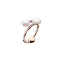 PAUL HEWITT Ring Damen Rope Pearl - Damenring vergoldet, Damen Ring Rosegold mit Perle von PAUL HEWITT