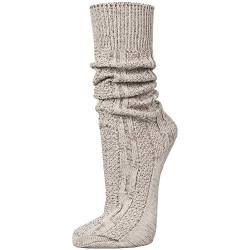 PAULGOS Trachtensocken Trachtenstrümpfe Socken Kniestrümpfe mit Zopfmuster in 3 Farben Gr. 39-47, Schuhgröße:40, Farbe:Beige von PAULGOS