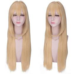 Anime Role Play Wig For Violet Evergarden Cosplay Wig Women 80cm Long Straight Blonde Hair Wigs Costume Party[Farbe:Blond ] von PAXLBF