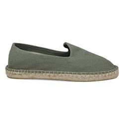 PAYMA - Herren Espadrilles Sommerpantoffeln aus Canvas. Sommerschuhe Segeltuch. Freizeitschuhe. Brasilianer für Herren. Gummi und Jute Schuhboden. Farbe: Grün. Größe EU 39 von PAYMA